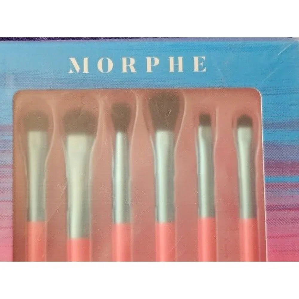 Morphe Sweet Oasis 6 Piece Eye Color Brush Set Pink Blue Synthetic Bristle BNIB